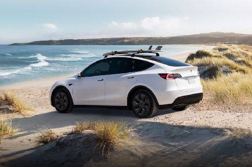Rear Cross Side View of Tesla Model Y