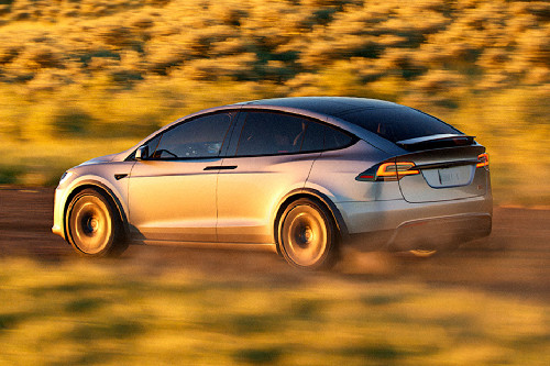 Rear Cross Side View of Tesla Model X