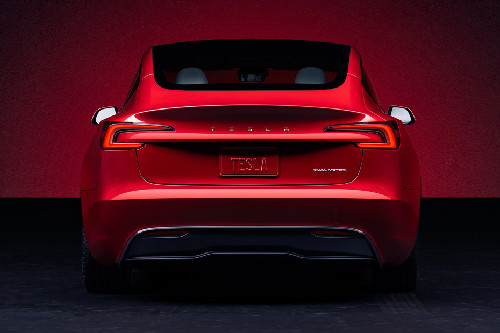 Full Rear View of Tesla Model 3